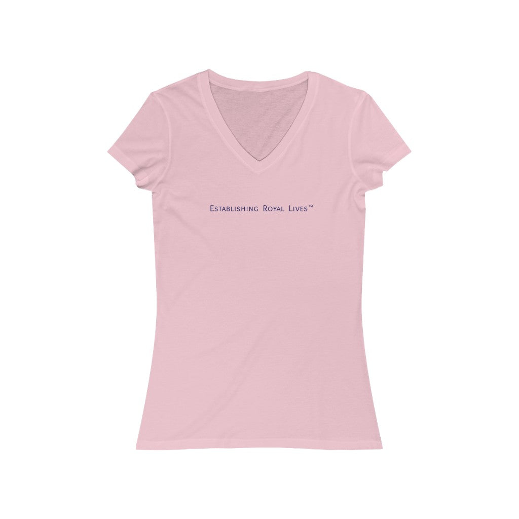 Establishing Royal Lives Women's Jersey Short Sleeve V-Neck Tee